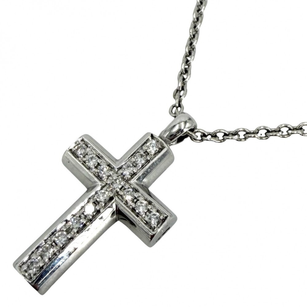 Bvlgari Bulgari Men's Latin Cross Necklace, Jewelry Accessory, Au750 18K Whit...
